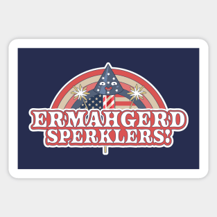 ERMAHGERD SPERKLERS Funny 4th of July Sparklers Fireworks Sticker